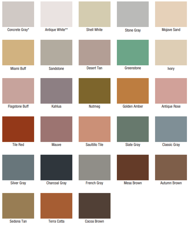 Integral color packs for concrete — various colors for 50 lb cement bags