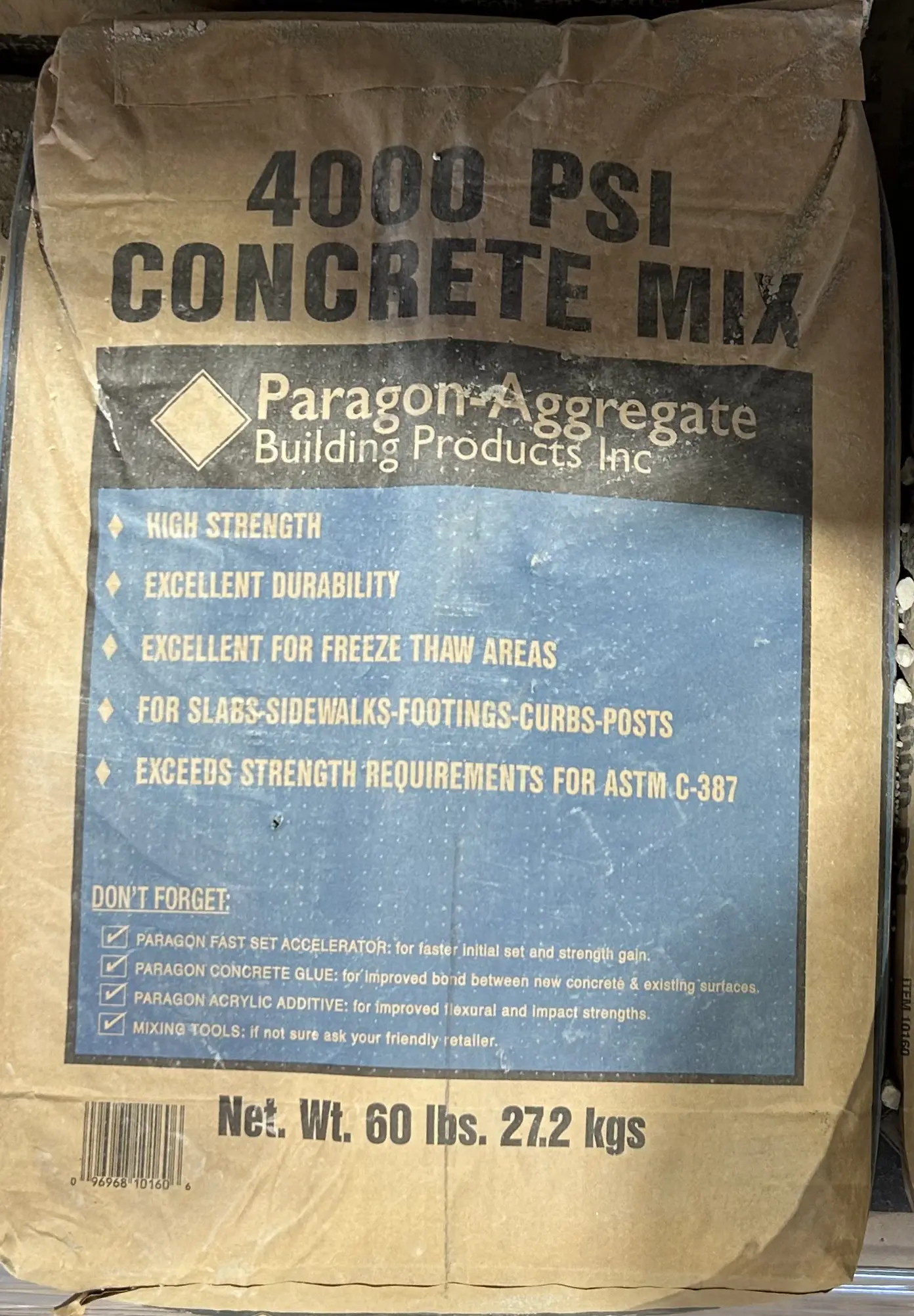 Paragon 4000 PSI concrete mix bag — Las Vegas decorative concrete supply