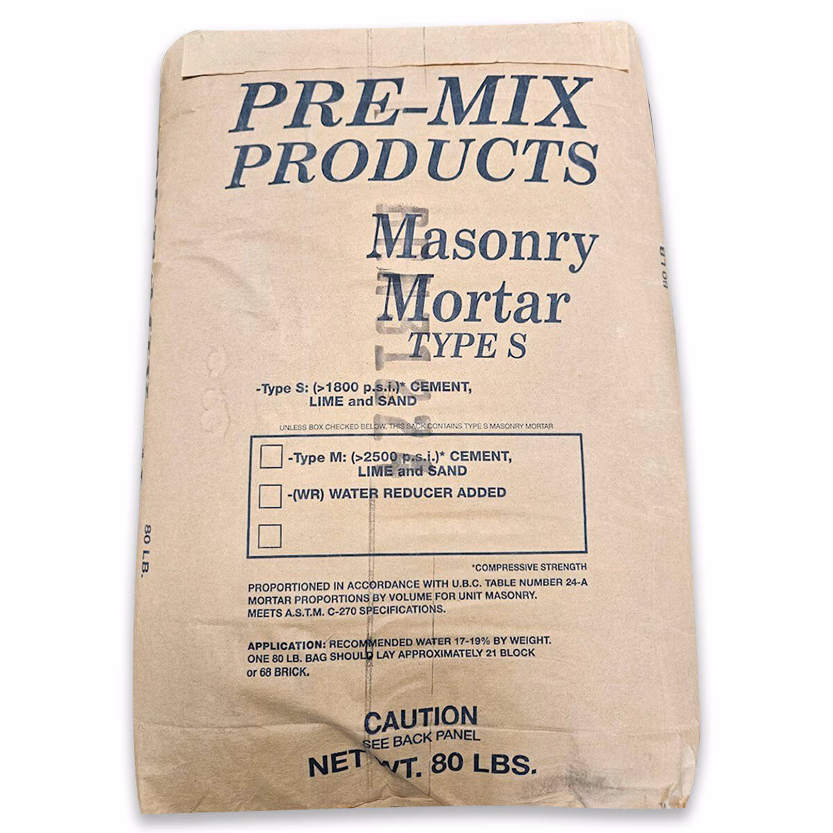 Paragon Type S masonry mortar mix bag — Las Vegas block and brick supply